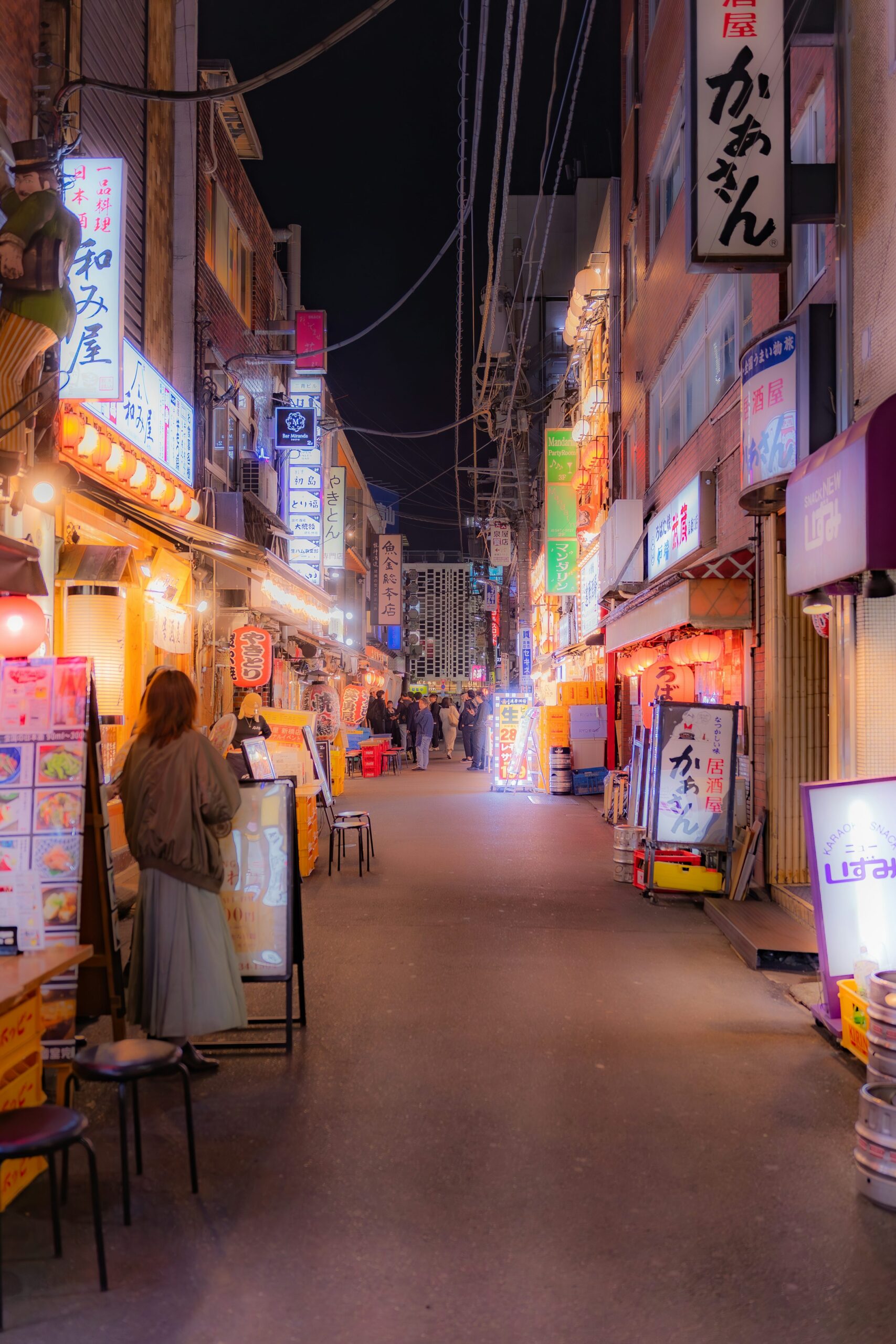 A night scene of a japanese street.